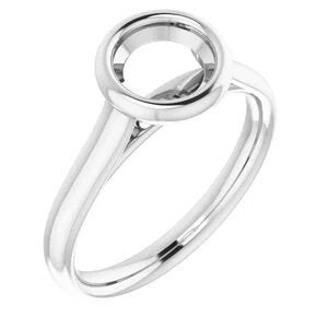 6.5 mm Round Solitaire Engagement Ring Mounting, choose your metal. Customizing is available in setting cut and size