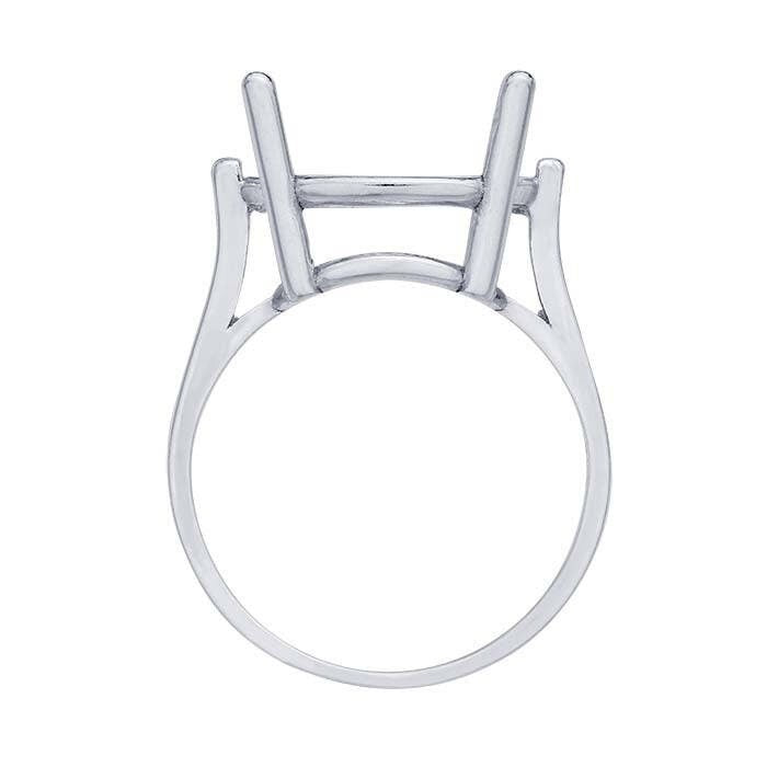 Sterling silver ready-set round ring mounting, available in 3 setting sizes