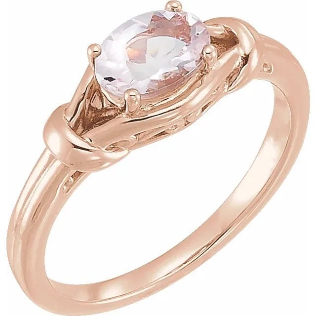 Oval knot ring 7x5mm mounting available in sterling silver, 14k yellow gold, and 14k rose gold,
