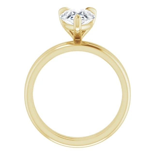 14k yellow, or white gold pear solitaire engagement ring mounting, choose your setting