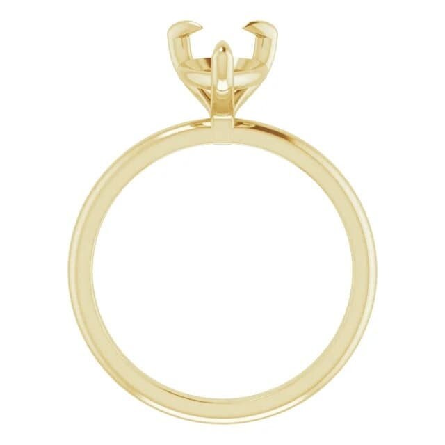 14k yellow, or white gold pear solitaire engagement ring mounting, choose your setting