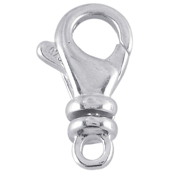 Sterling silver teardrop swivel lobster clasp