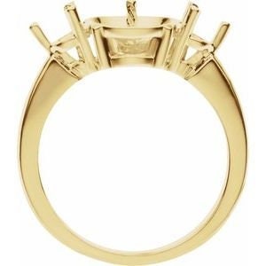 Pearl & Gemstone Ring Mounting: Sterling Silver or 14k Gold