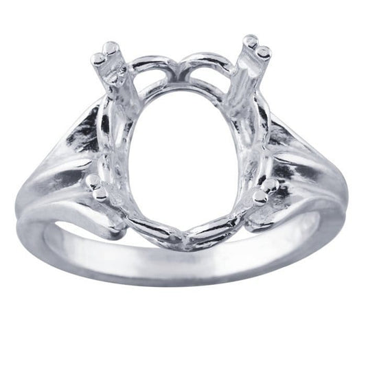 Sterling silver oval ready set ring mounting, ring blank, choose your bezel size