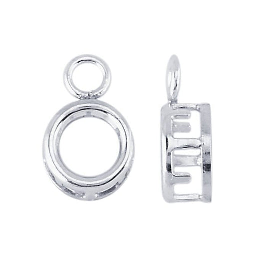 Sterling silver pendant round back-set component mounting