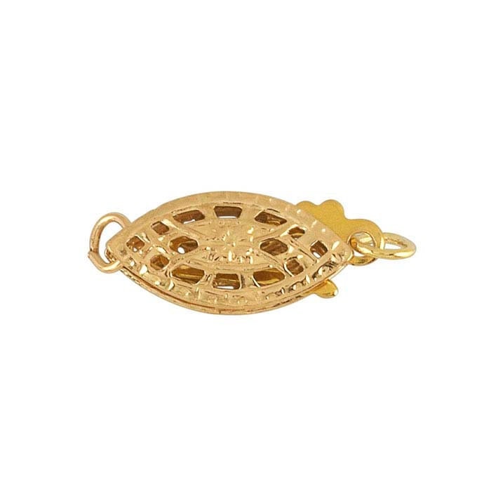 14/20 yellow gold-filled marquise filigree safety clasp