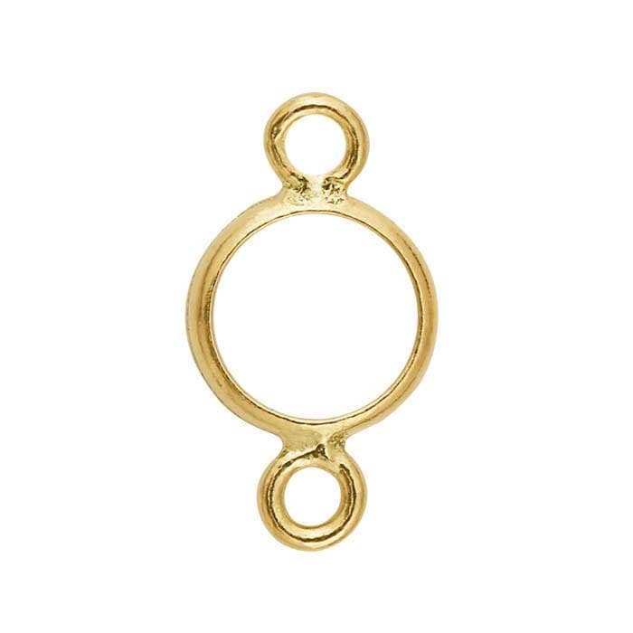 14k yellow gold 4mm round bezel link component mounting