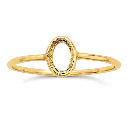 14k yellow gold 6 x 4mm oval cabochon ring mounting