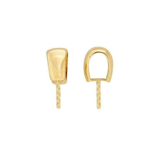 14k yellow gold pendant bail with pearl peg