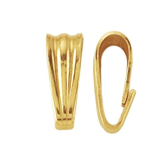 14k yellow or white  gold snap-on pendant bail, 1pc., solid gold finding,