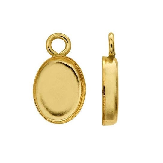 14/20 yellow gold-filled oval cabochon component mounting with closed ring