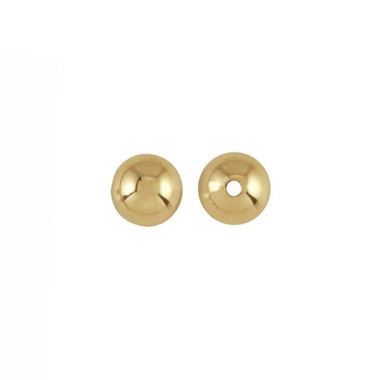 14k yellow gold heavy-wall seamless round beads