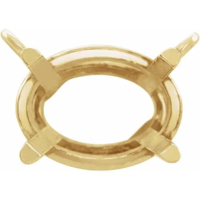 Oval 4-prong basket necklace center, choose your size and metal