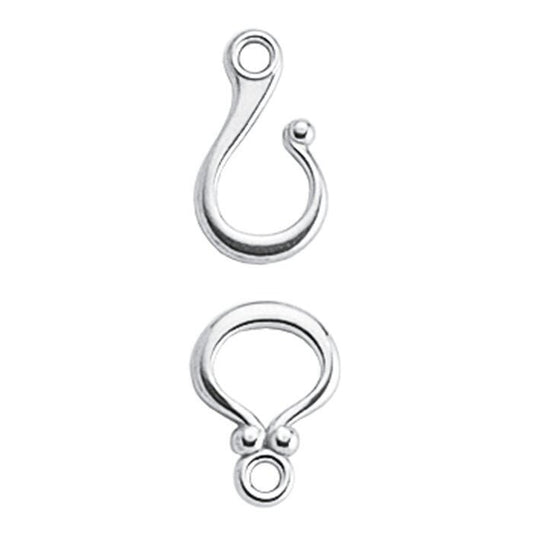 Argentium silver hook and eye clasp