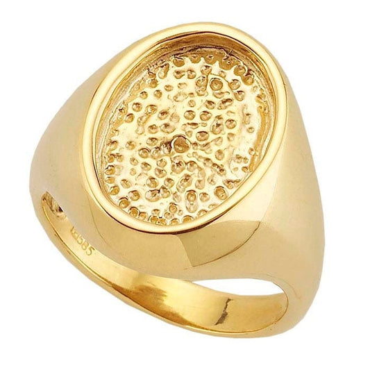 14k yellow gold 14 x 10mm oval cabochon ring mounting
