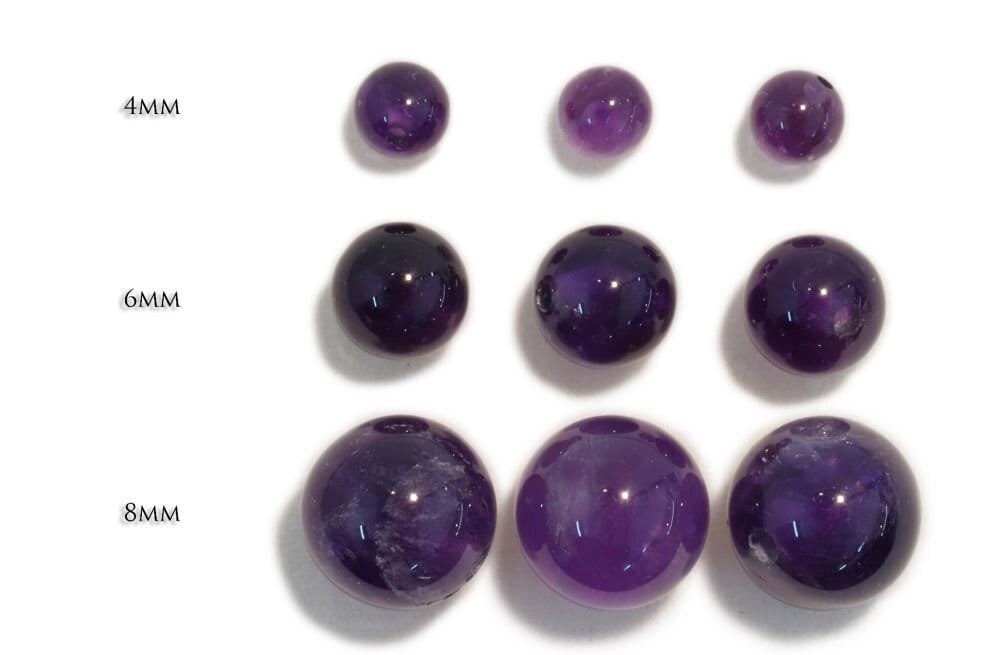 Amethyst half-drilled beads, select your size