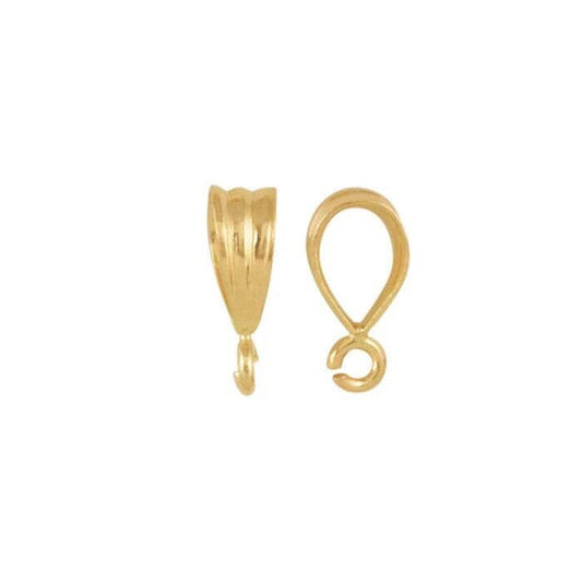 14k yellow gold pendant bail with open ring 9.5 x 3mm