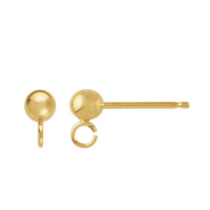 Ball post earrings with open ring, choose your metal and size.
