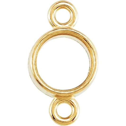 Round Bezel Setting Link in 3 or 4 mm, available in Sterling Silver or 14k Gold