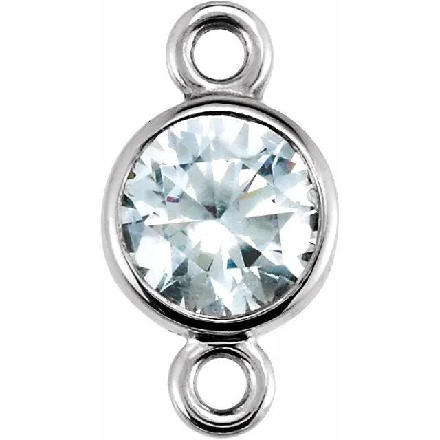 Round Bezel Setting Link in 3 or 4 mm, available in Sterling Silver or 14k Gold