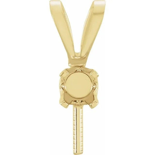 Pearl Pendant Bail w/ Accent, choose unset or Diamond set in your choice of Sterling Silver or 14k