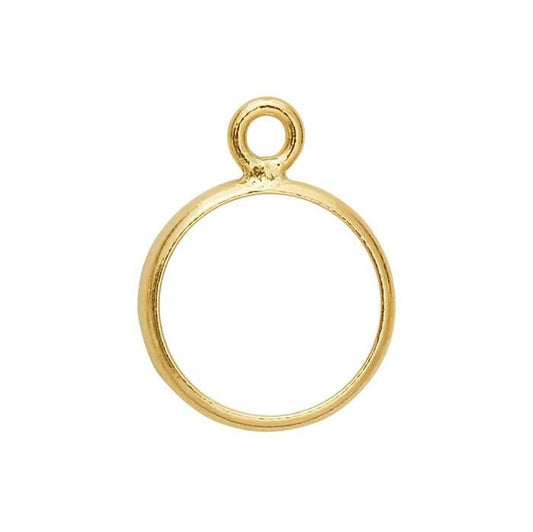 14k yellow gold 6mm open round bezel component mounting