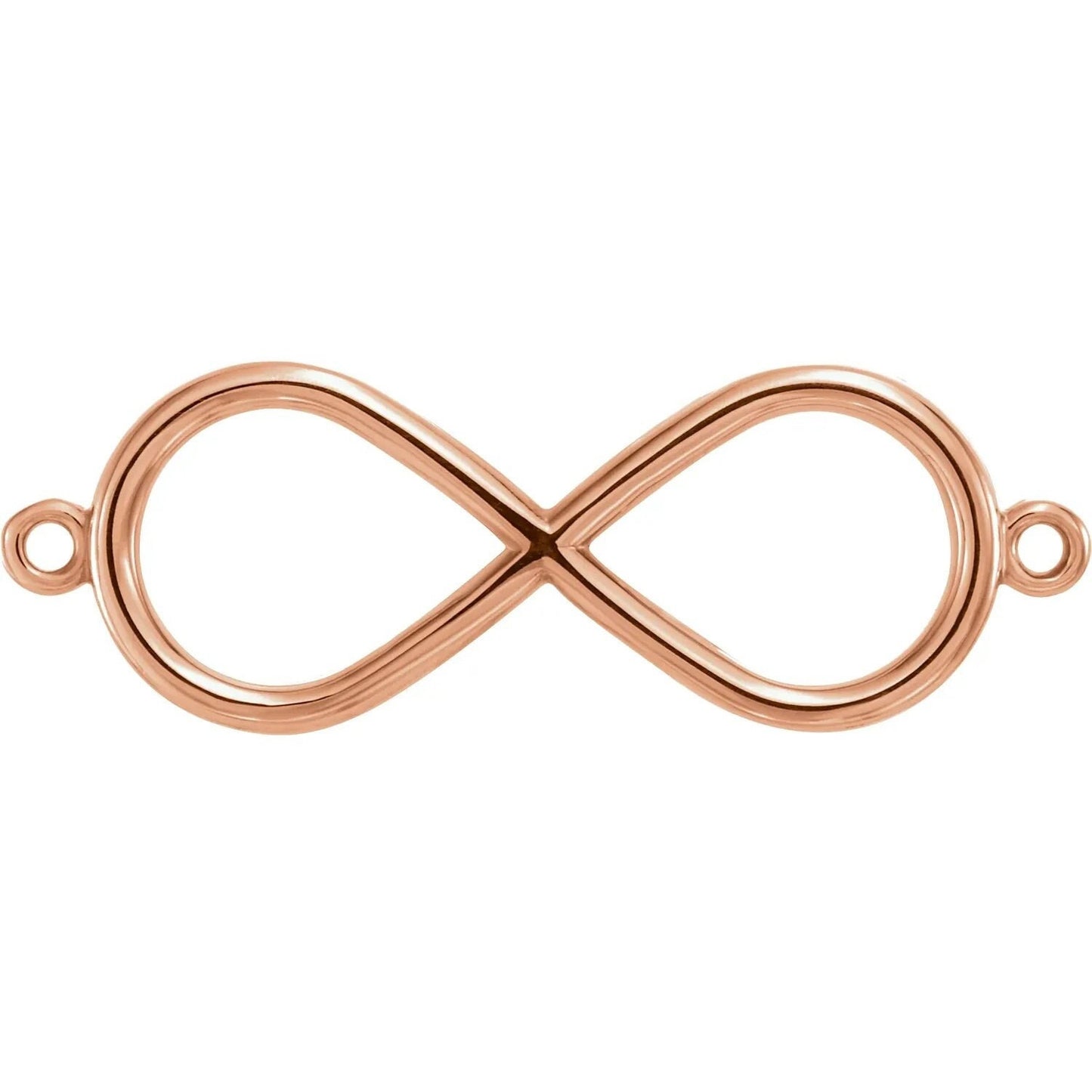 14k gold infinity-inspired bracelet center in rose gold, yellow gold, or white gold,