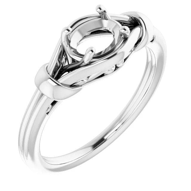 Oval knot ring 7x5mm mounting available in sterling silver, 14k yellow gold, and 14k rose gold,