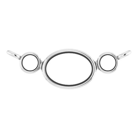 Oval bezel-set necklace center available in 10k and 14k Gold, or Sterling Silver