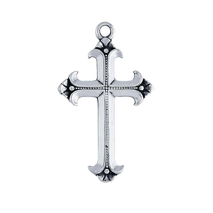 Sterling silver two-sided cross pendant