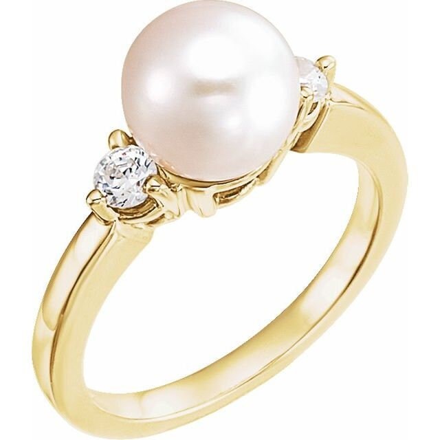 Pearl & Gemstone Ring Mounting: Sterling Silver or 14k Gold