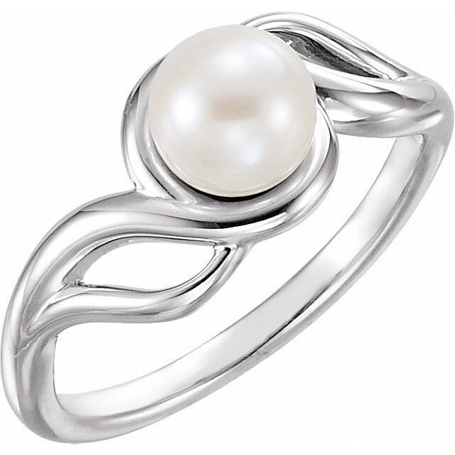 Ring Mounting for 7 mm Pearl in Sterling Silver or 14k white Gold