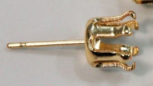 6-prong Snap-set Post Earrings in 14/20 Gold Filled, 3 sizes available
