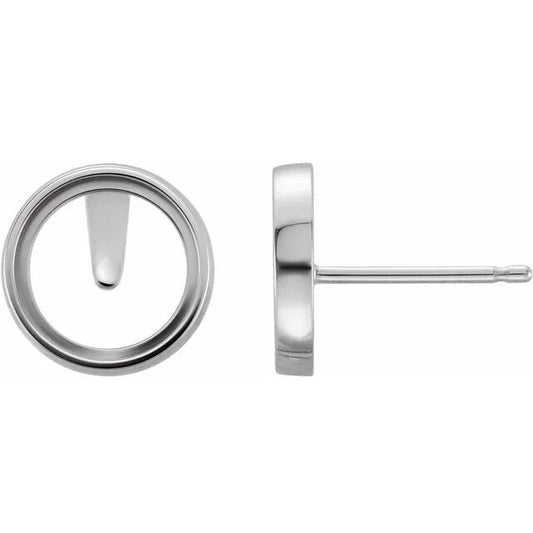 Post Earring Bezel Mountings, sold in pairs, choose your metal and size