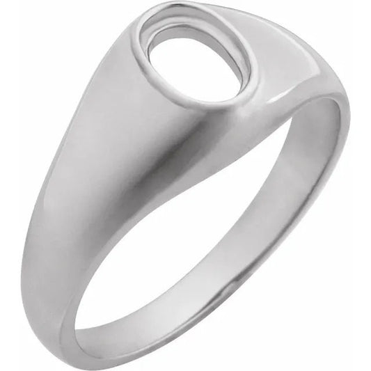 Men's Ring Oval 7x5 Bezel Mounting, available in Sterling Silver or 14k yellow or white gold,
