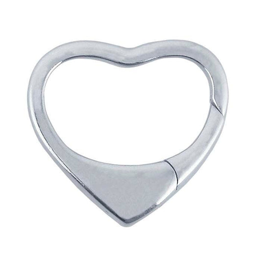 Sterling silver heart push clasp
