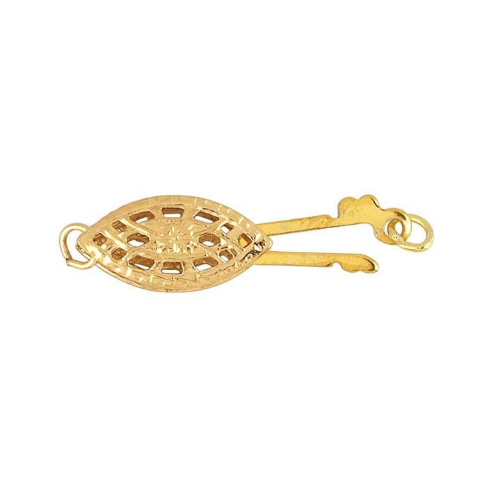 14/20 yellow gold-filled marquise filigree safety clasp