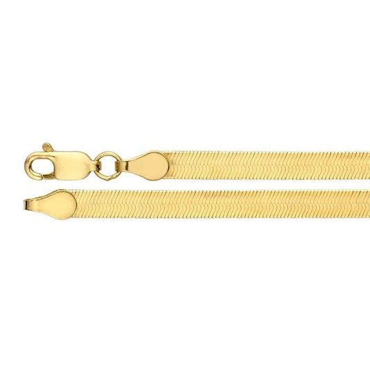 14k yellow gold herringbone chain