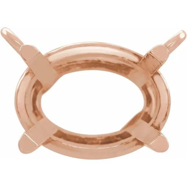 Oval 4-prong basket necklace center, choose your size and metal