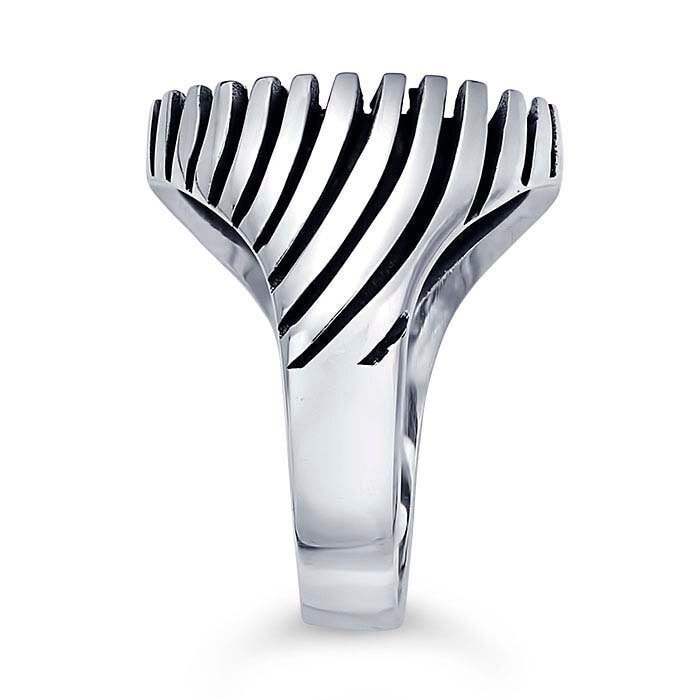 Men's 925 sterling silver oval cabochon ring mounting, size options available