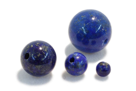 Lapis lazuli half-drilled beads, select your size. sold as single bead