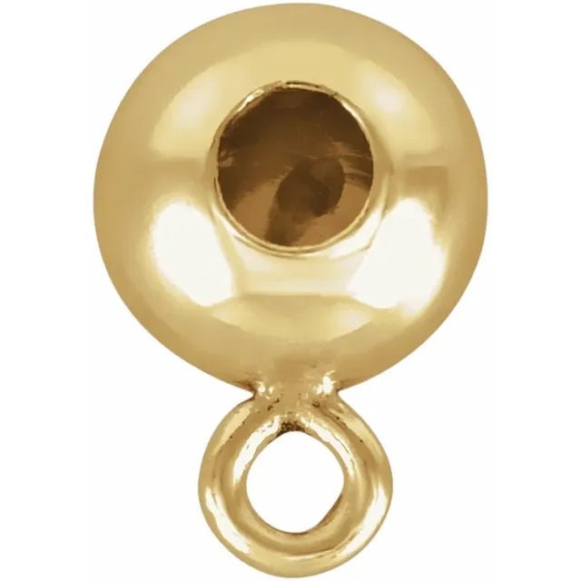 3mm Silicone Stopper Bead Slide Bail: Sterling Silver, Gold Filled, 14k Gold