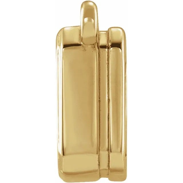 14k Gold Emerald Bezel Necklace Center Mounting, 3 sizes available