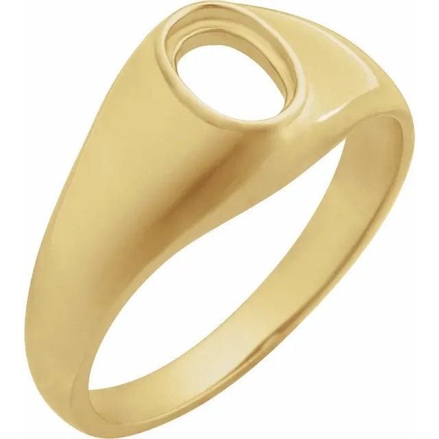 Men's Ring Oval 7x5 Bezel Mounting, available in Sterling Silver or 14k yellow or white gold,