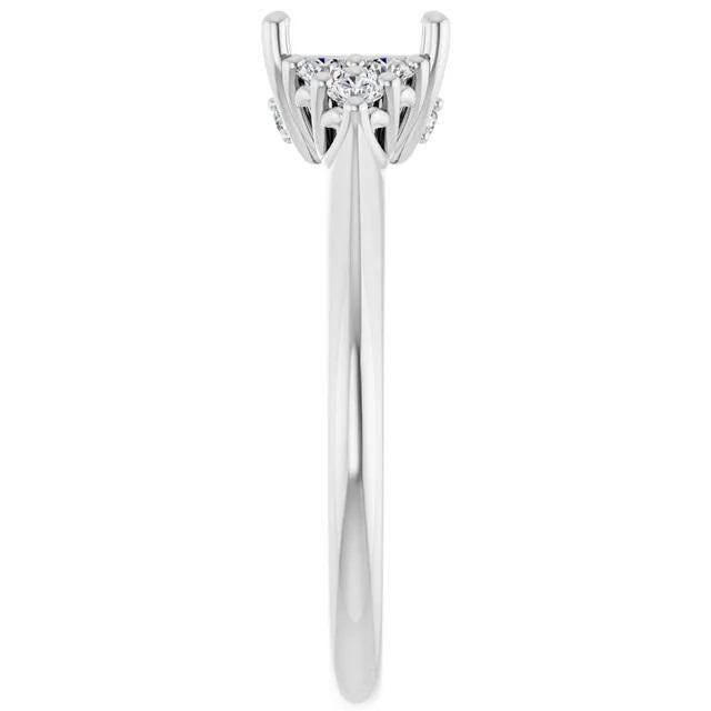 14K Oval 1/5 CTW Natural Diamond Semi-Set Engagement Ring available in yellow or white gold in 2 setting sizes.