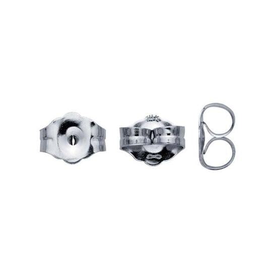 14k white gold 4mm ball post earring with open ring, choose with backs or without.