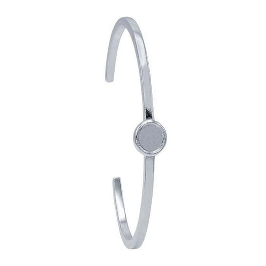 Round Cuff Bracelet Mounting in 925 Sterling Silver, in 3 setting sizes available