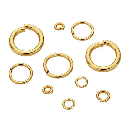 Yellow Gold-Filled 6mm Round Jump Rings, 20 gauge in 6 different sizes available, sold by the dozen
