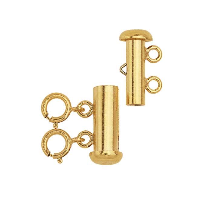 14/20 Yellow Gold-Filled Layering Clasp with Spring Rings for 2 or 3 strands,