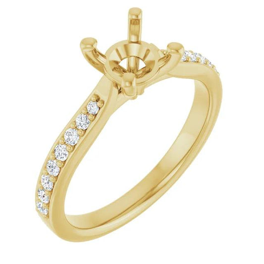 14K Yellow or White Gold  1/4 CTW Lab-Grown Diamond Semi-Set Engagement Ring